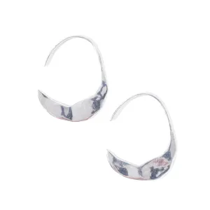 Large Silver Crescent Moon Hoops