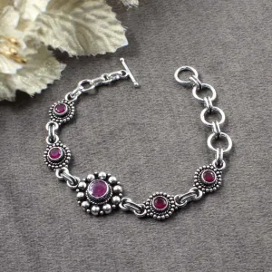 Latest Stylish Real  Sterling Silver Cut Stone Oxidized Bracelet Gift For Girls Women