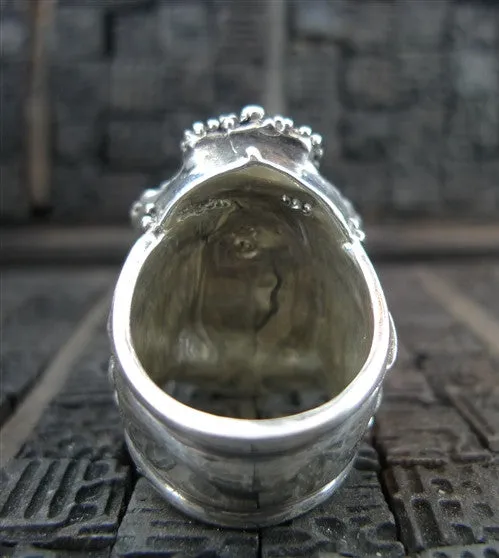 Lazaro Sterling Silver Crest and Crown Ring