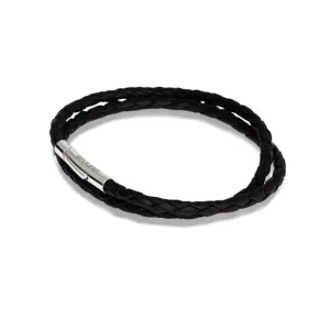 Leather Bracelet  Black 19cm-2