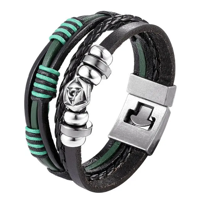 Leather Bracelet Men Vintage Punk Anchor Bracelets Women Nautical Jewelry Preferred Gift