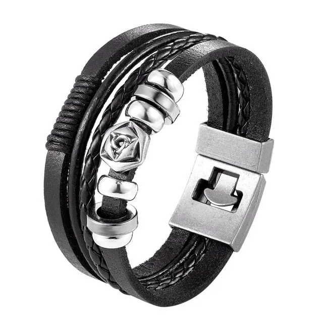 Leather Bracelet Men Vintage Punk Anchor Bracelets Women Nautical Jewelry Preferred Gift