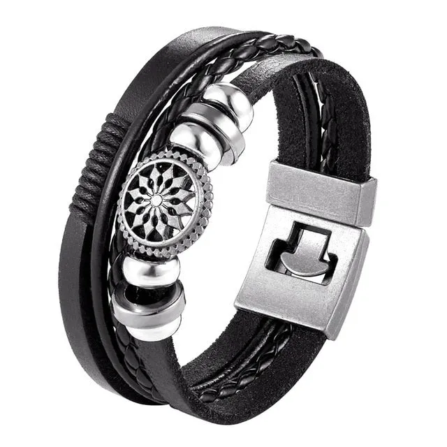 Leather Bracelet Men Vintage Punk Anchor Bracelets Women Nautical Jewelry Preferred Gift