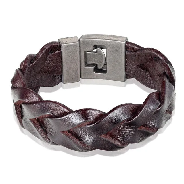 Leather Bracelet Men Vintage Punk Anchor Bracelets Women Nautical Jewelry Preferred Gift