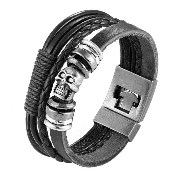 Leather Bracelet Men Vintage Punk Anchor Bracelets Women Nautical Jewelry Preferred Gift