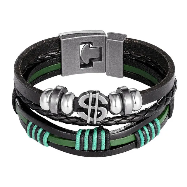 Leather Bracelet Men Vintage Punk Anchor Bracelets Women Nautical Jewelry Preferred Gift