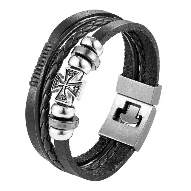 Leather Bracelet Men Vintage Punk Anchor Bracelets Women Nautical Jewelry Preferred Gift