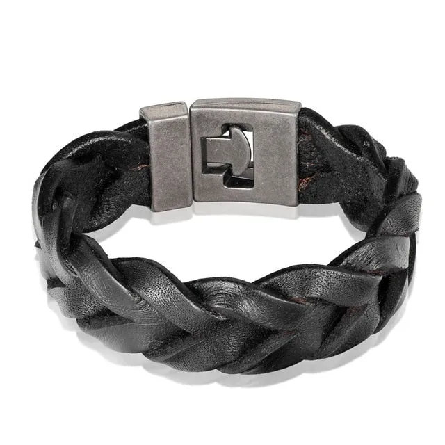 Leather Bracelet Men Vintage Punk Anchor Bracelets Women Nautical Jewelry Preferred Gift