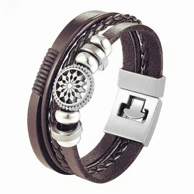 Leather Bracelet Men Vintage Punk Anchor Bracelets Women Nautical Jewelry Preferred Gift