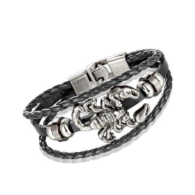 Leather Bracelet Men Vintage Punk Anchor Bracelets Women Nautical Jewelry Preferred Gift