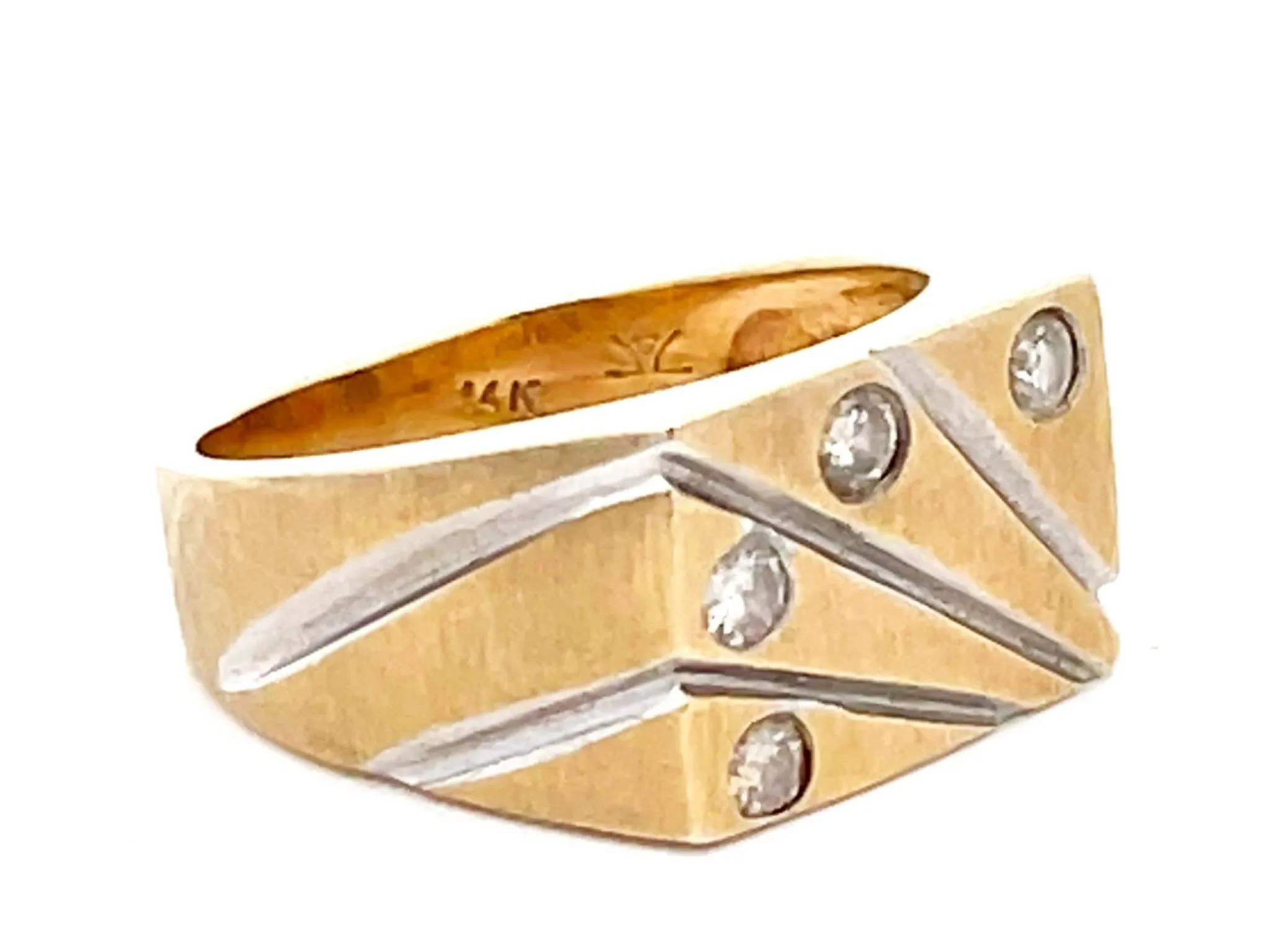 Levian Fan Design Diamond 2-Toned Mens Ring in 14k Gold
