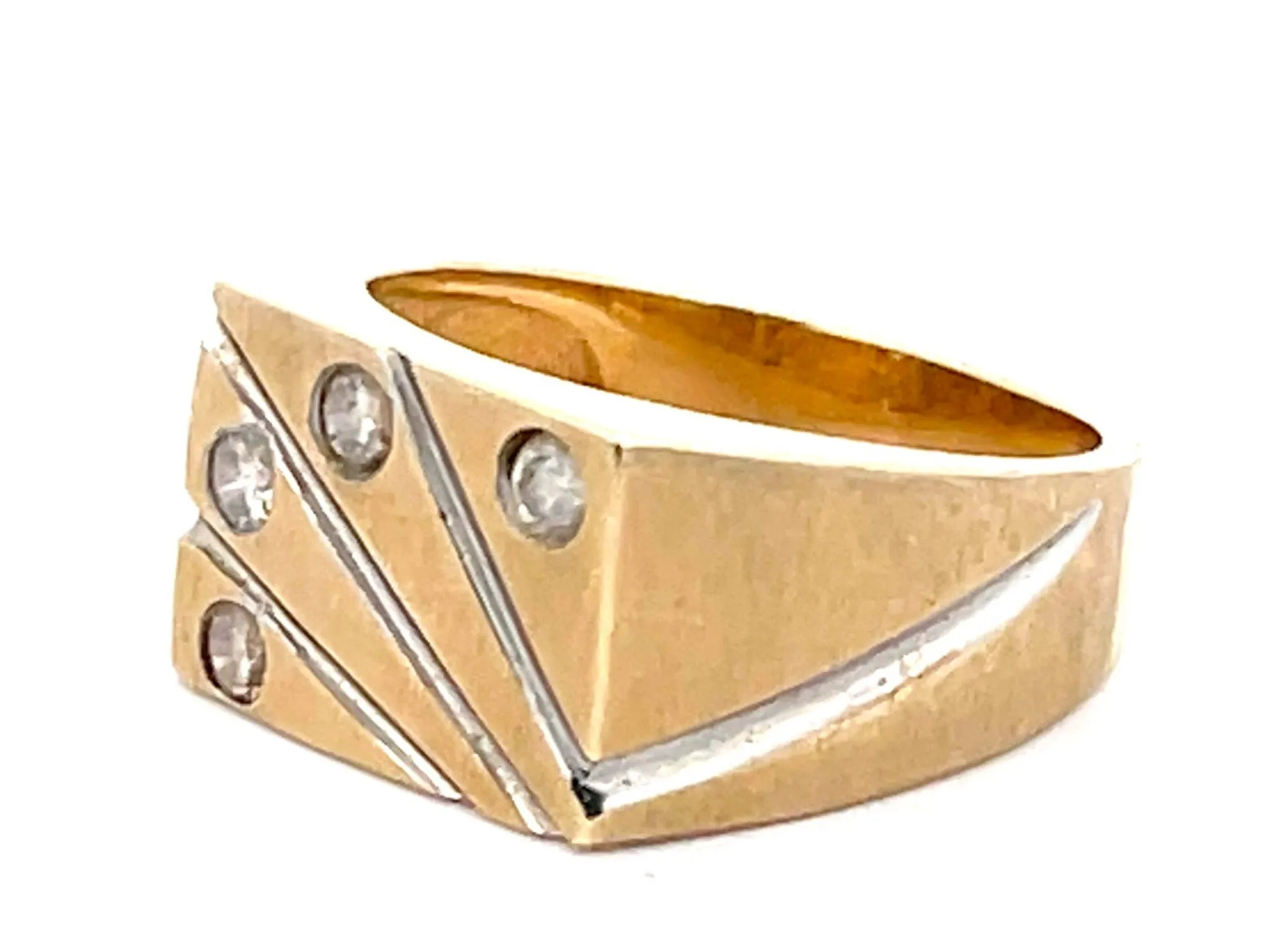 Levian Fan Design Diamond 2-Toned Mens Ring in 14k Gold