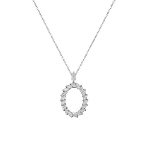 L'Heure Du Diamant Ethical White Gold Marquise Diamonds Pendant Necklace