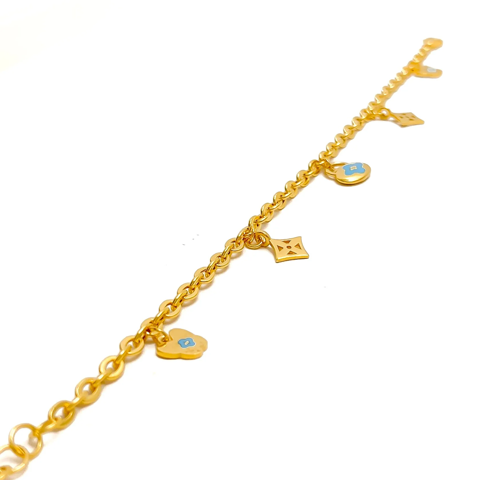 Lovely Dressy 21k Charm Bracelet