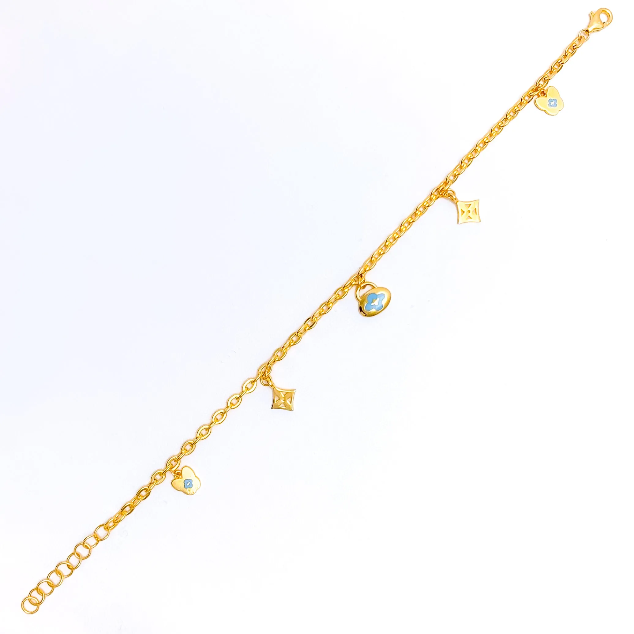 Lovely Dressy 21k Charm Bracelet