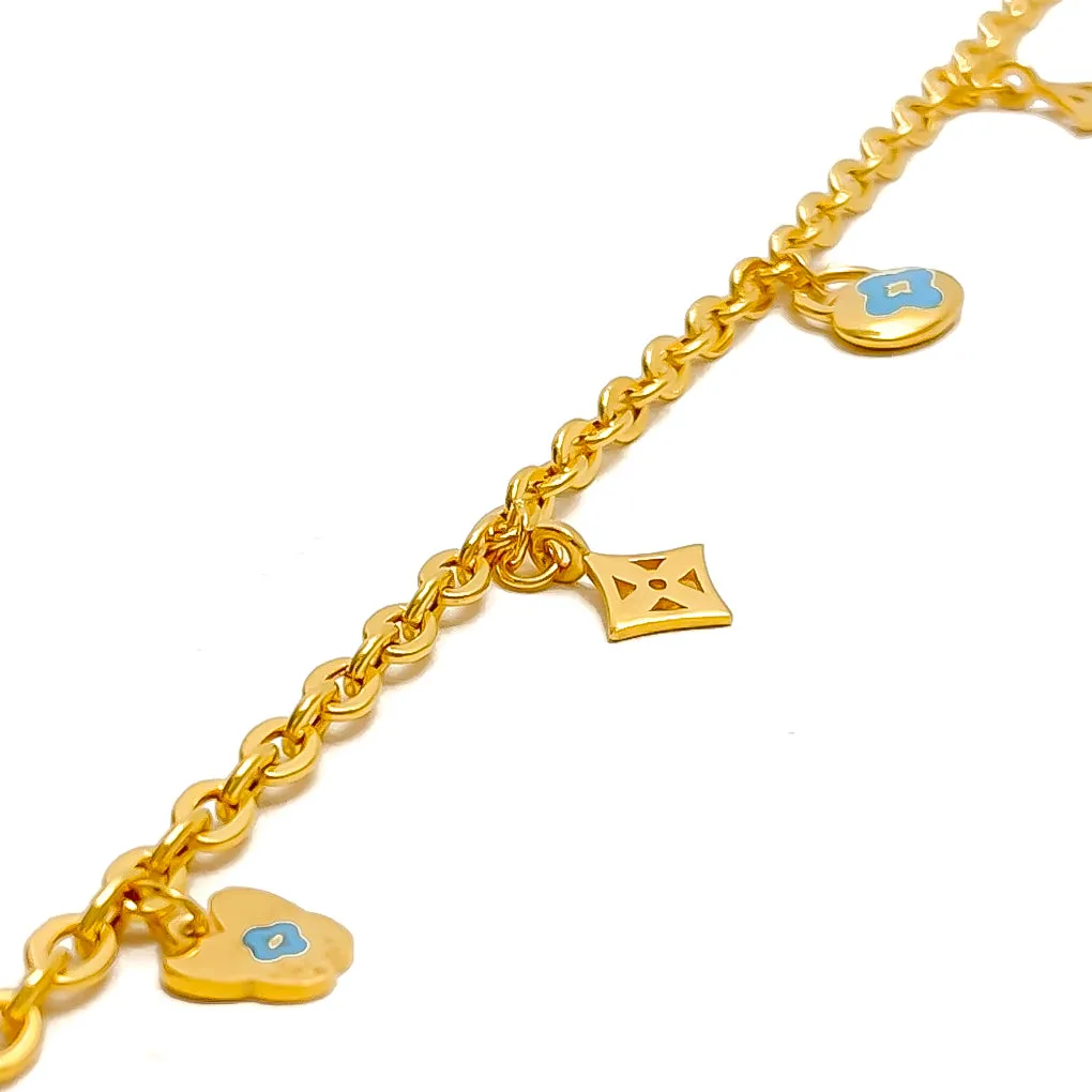 Lovely Dressy 21k Charm Bracelet