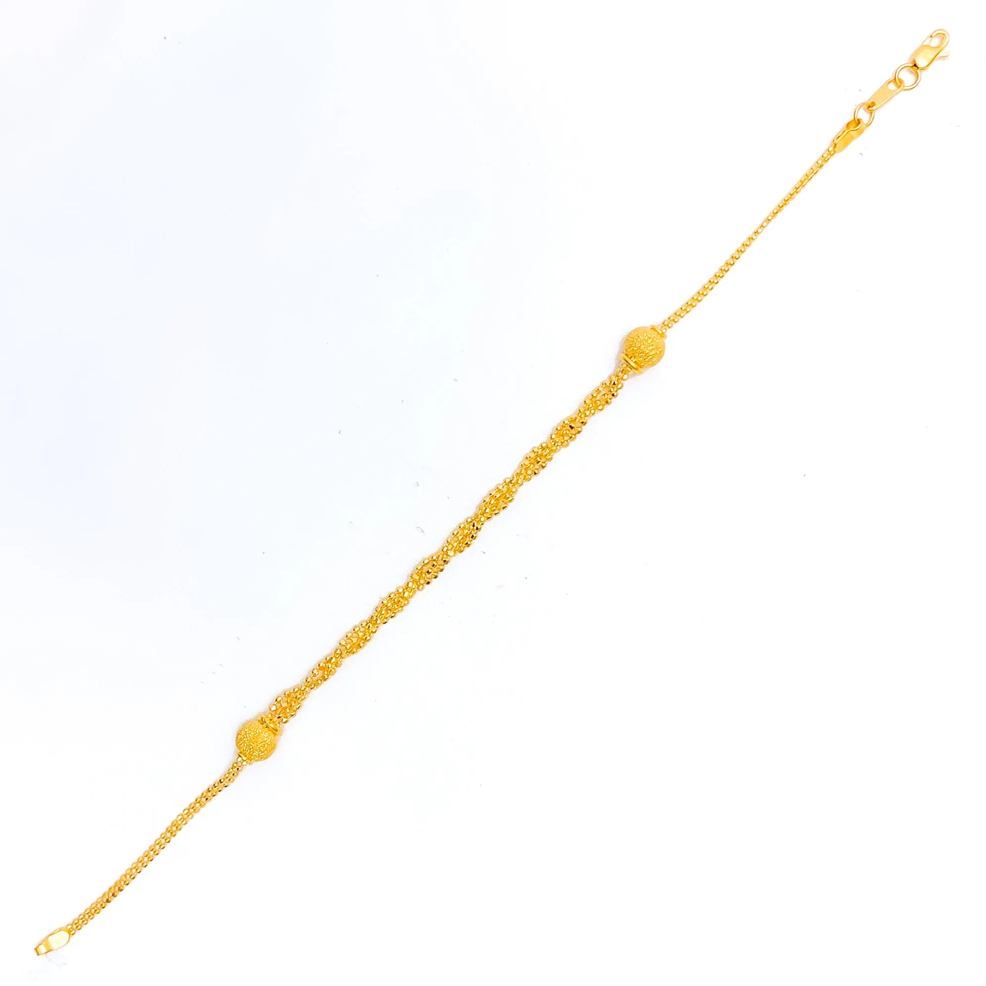 Lovely Intertwined 22K Gold Bracelet