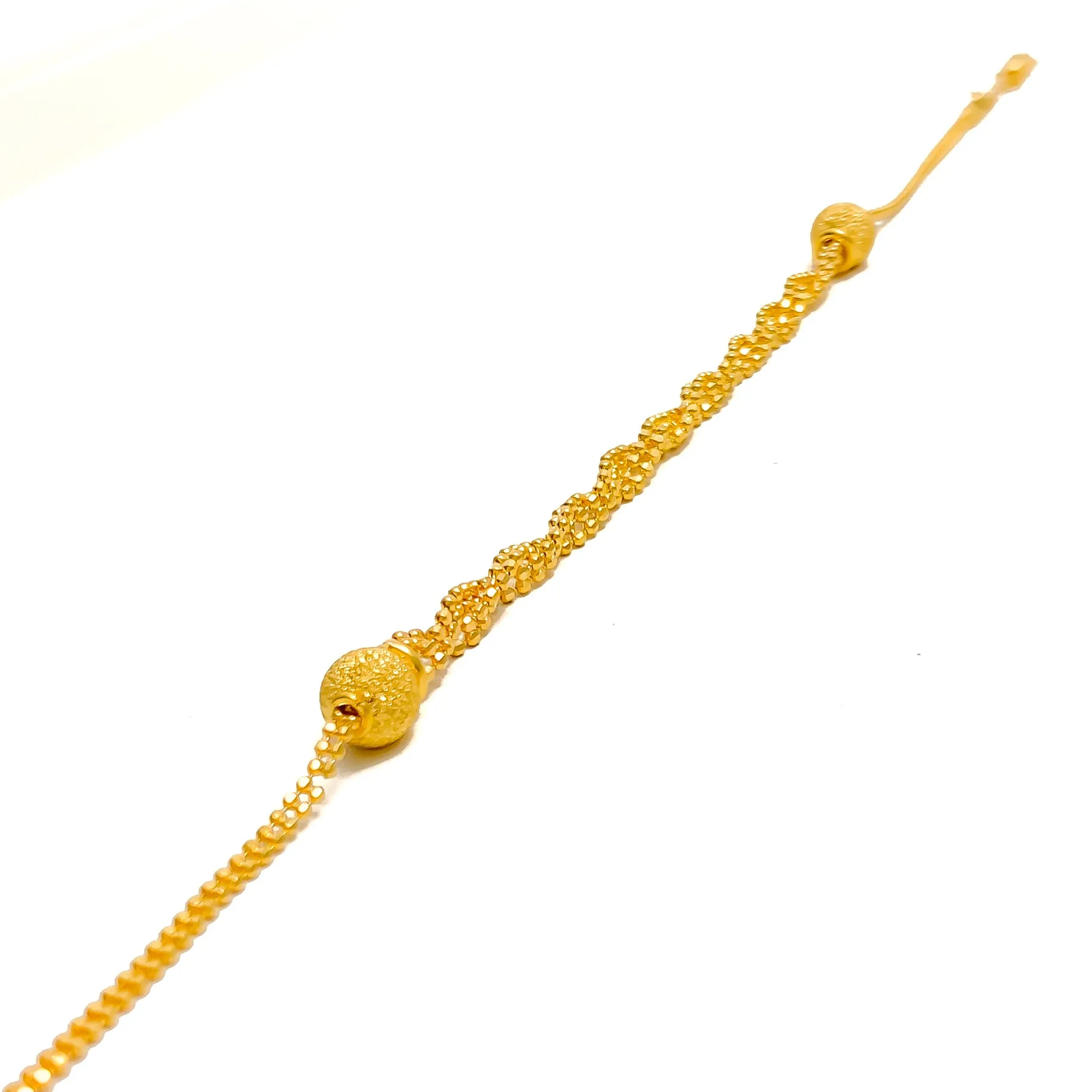 Lovely Intertwined 22K Gold Bracelet