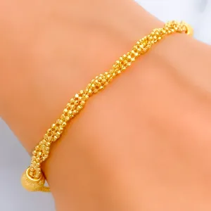 Lovely Intertwined 22K Gold Bracelet