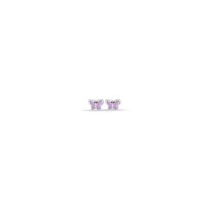 Luca Barra Girl's  Earrings in Purple Enamel Steel