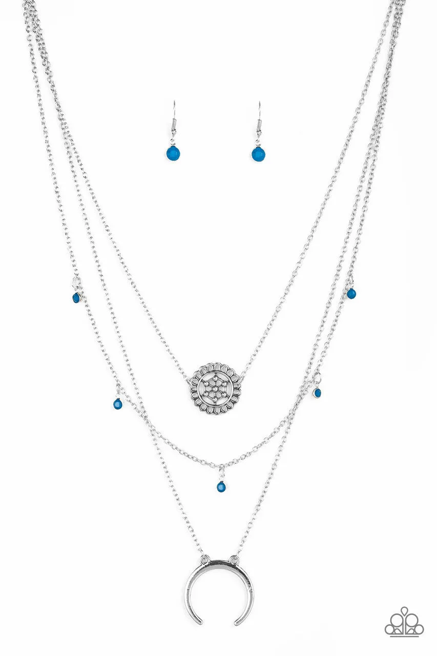 Lunar Lotus Blue Paparazzi Necklace