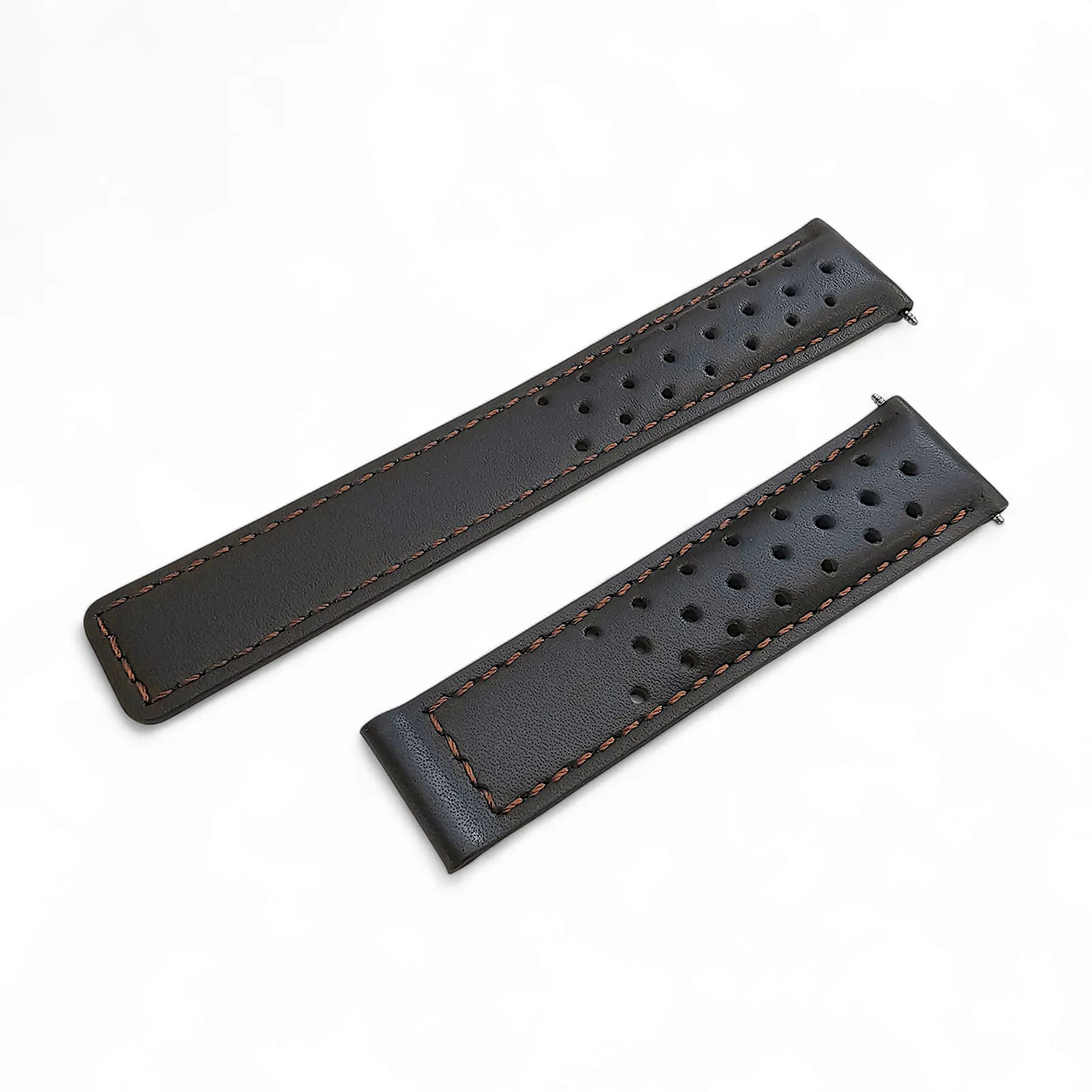 Luxury Calf Perforated Leather Straps For Deployment Clasps