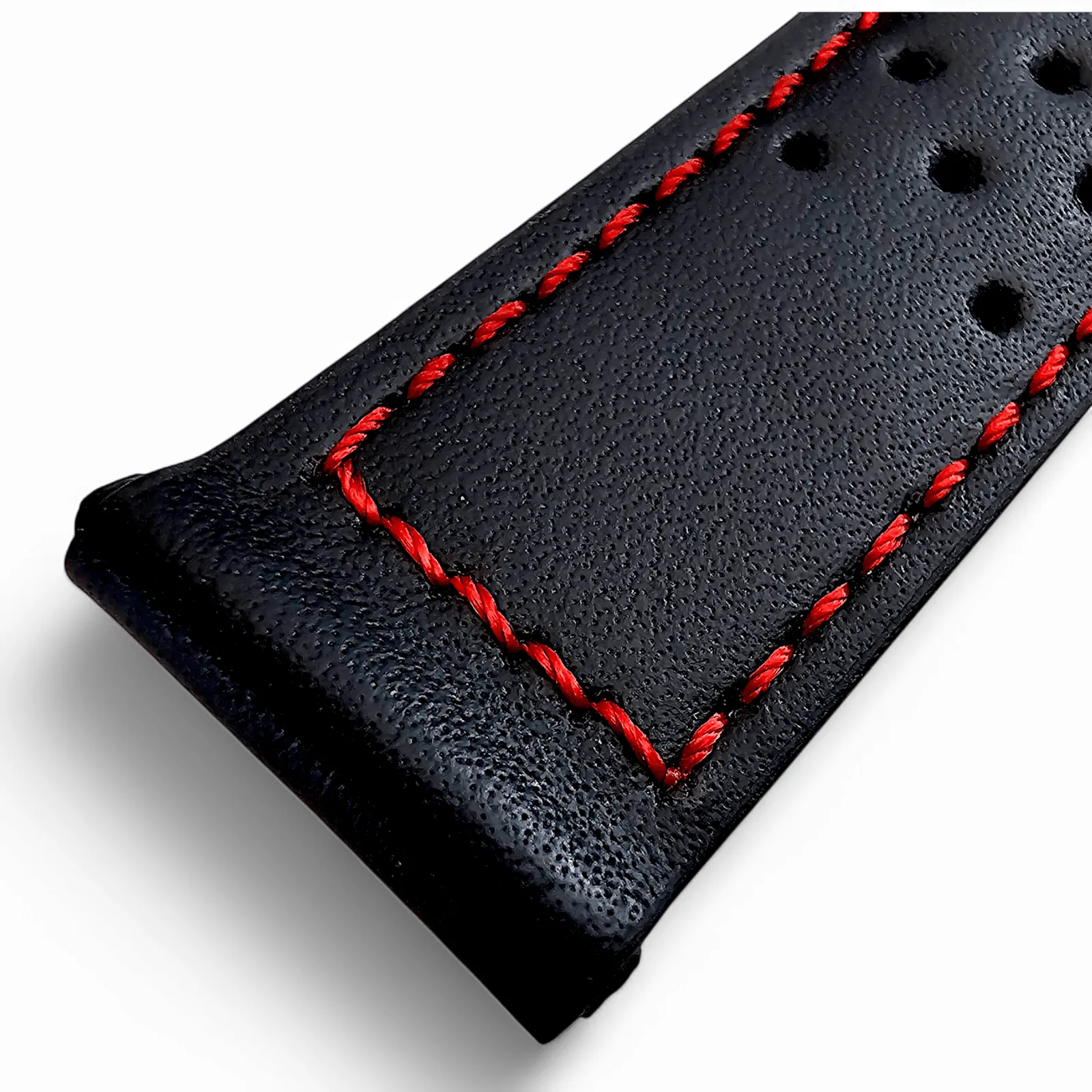 Luxury Calf Perforated Leather Straps For Deployment Clasps