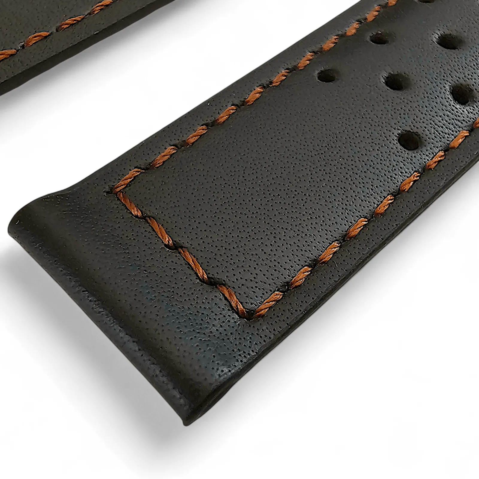 Luxury Calf Perforated Leather Straps For Deployment Clasps