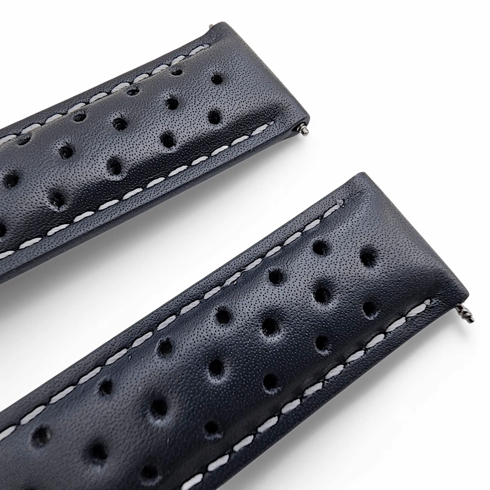 Luxury Calf Perforated Leather Straps For Deployment Clasps
