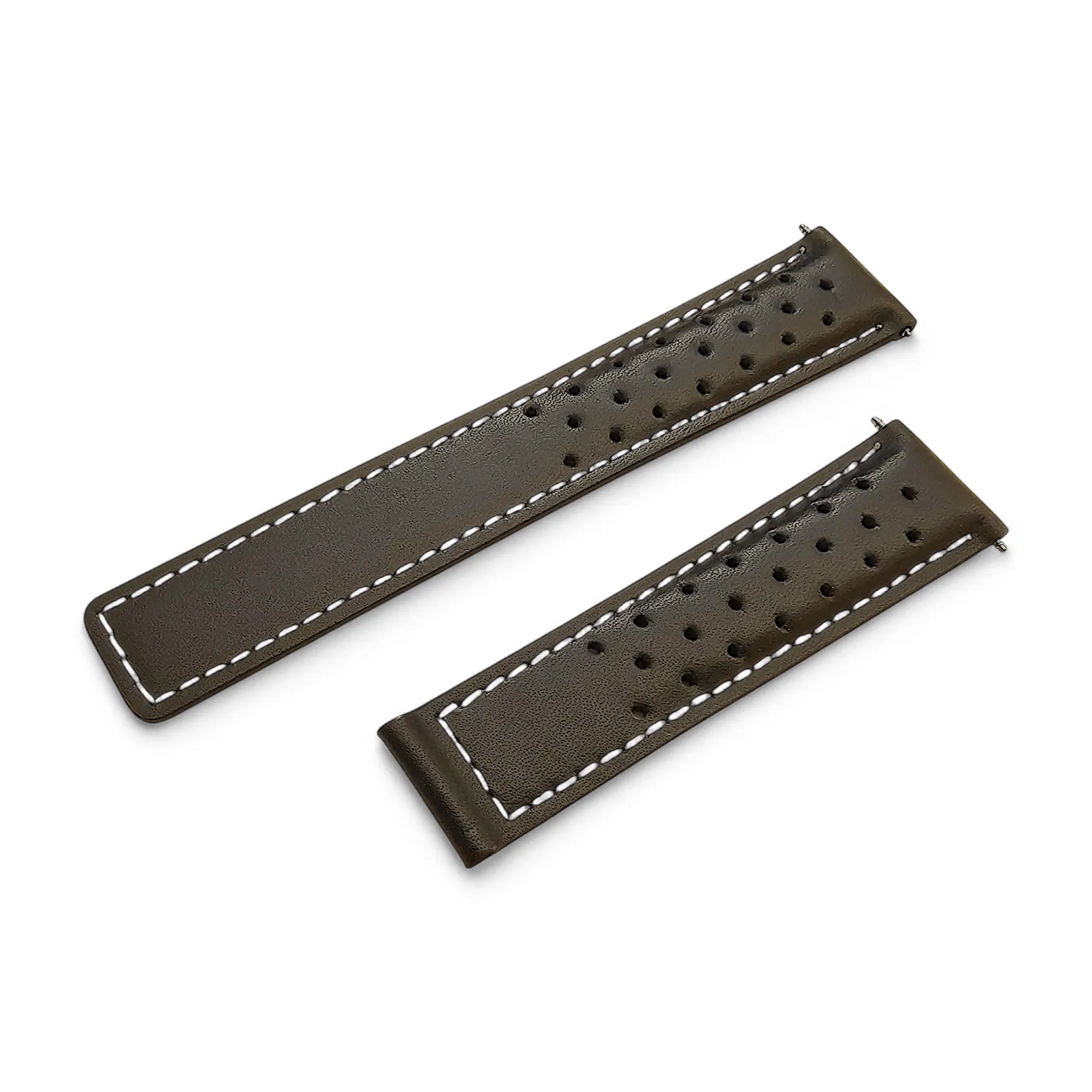 Luxury Calf Perforated Leather Straps For Deployment Clasps