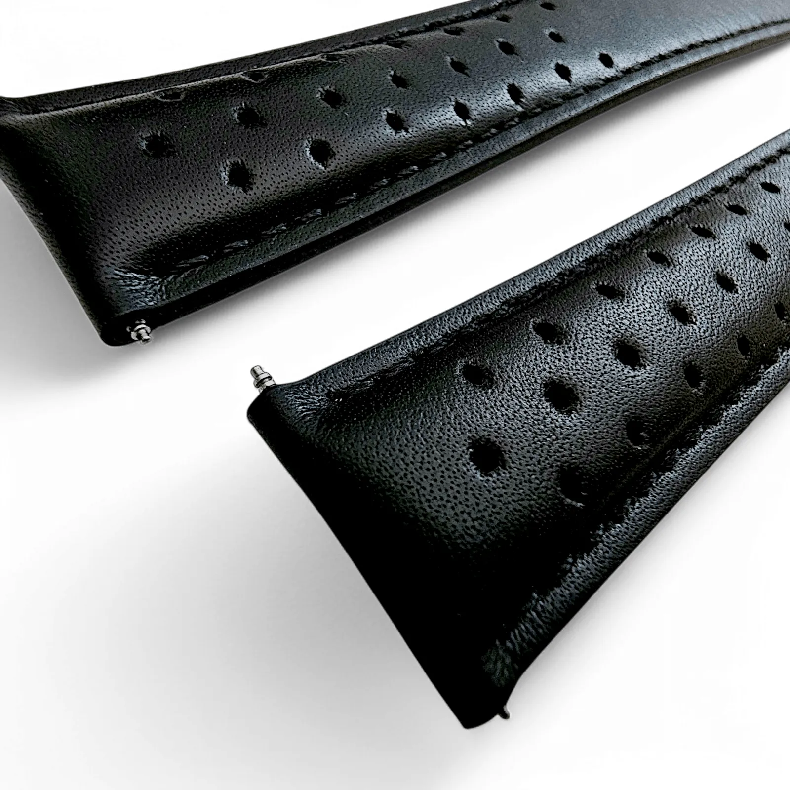 Luxury Calf Perforated Leather Straps For Deployment Clasps