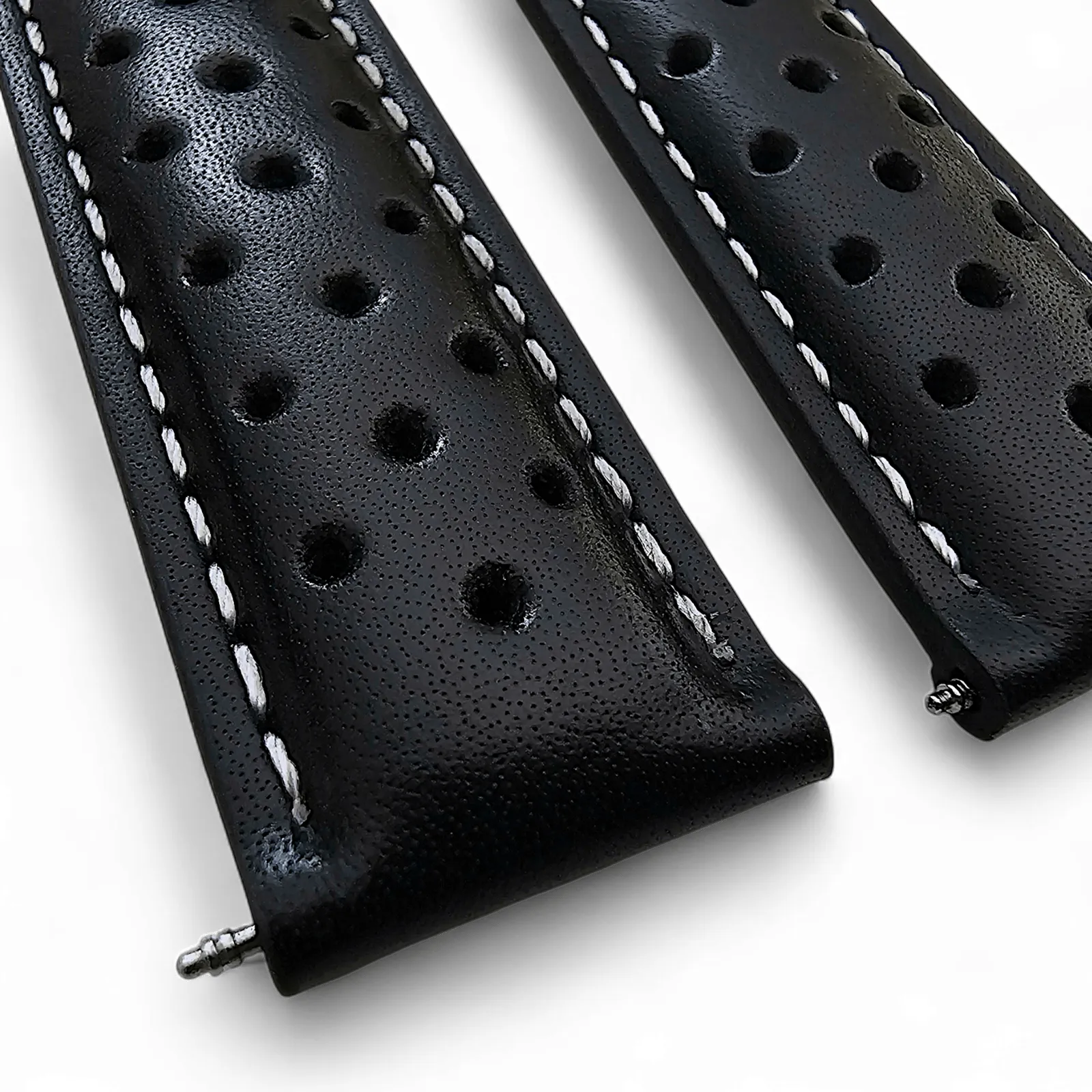 Luxury Calf Perforated Leather Straps For Deployment Clasps