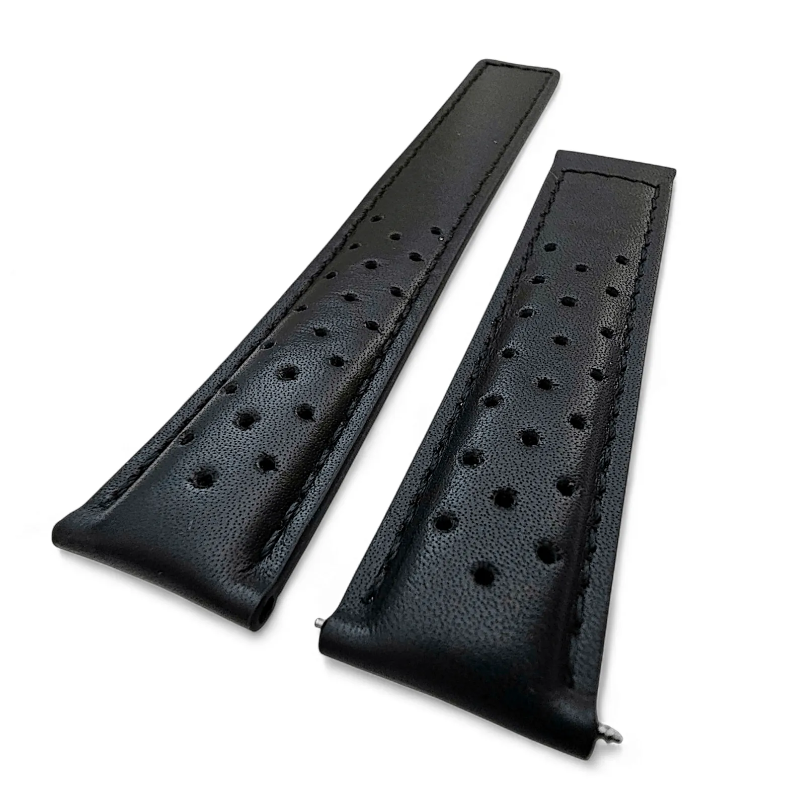 Luxury Calf Perforated Leather Straps For Deployment Clasps