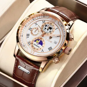 Luxury Chronograph Watch with Leather Strap