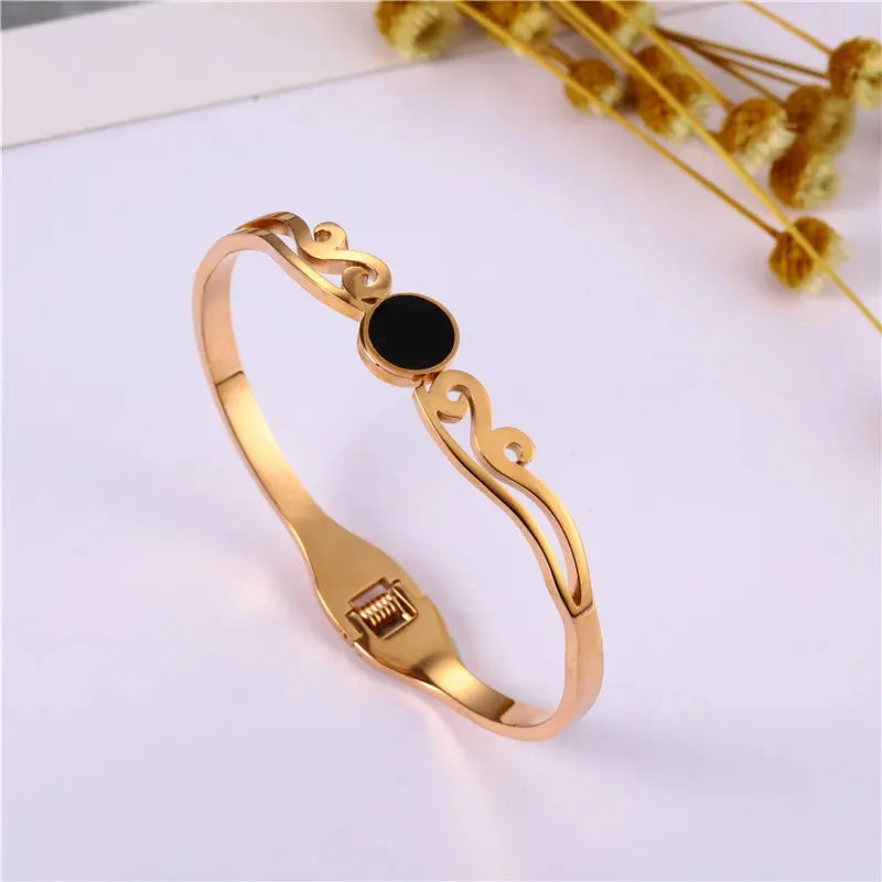 Luxury Heart Bracelets Bangles For Women Stainless Steel Jewelry Woman Fashion Jewellery