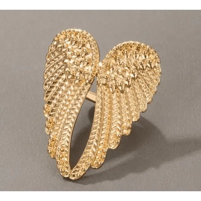 Luxury Unique Antique Angel Wing Stainless Steel Beast Ring For Women And Girls - Trendy Jewelry For Women's Gifts