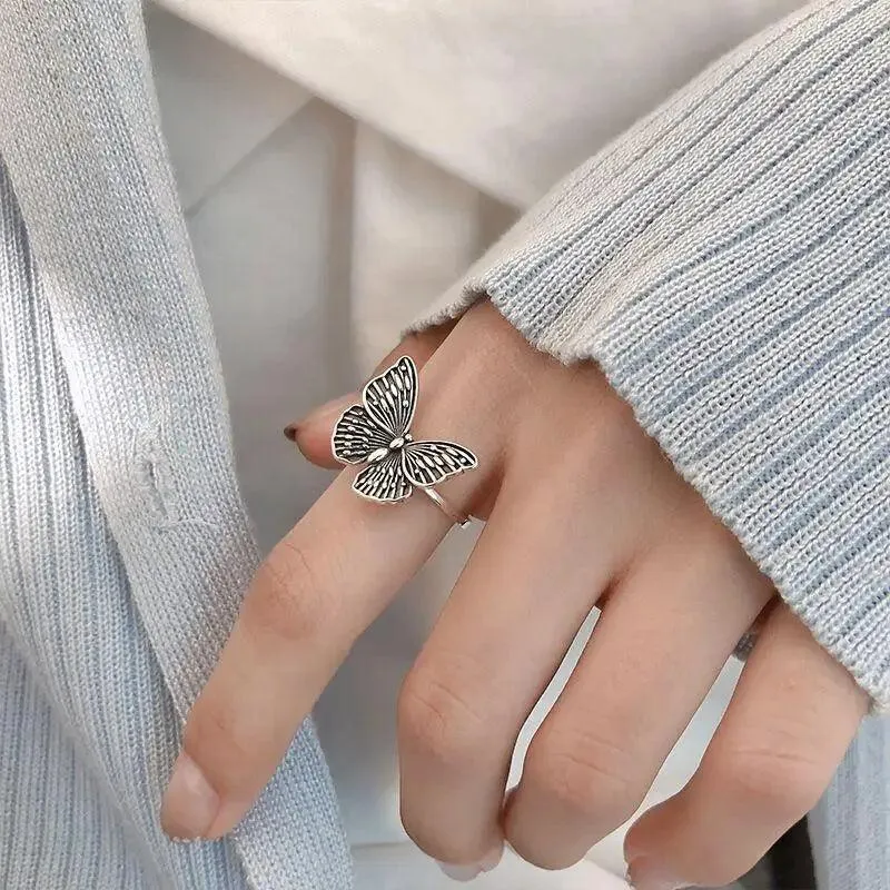 Luxury Unique Antique Angel Wing Stainless Steel Beast Ring For Women And Girls - Trendy Jewelry For Women's Gifts