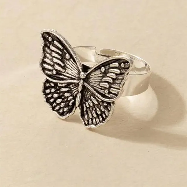 Luxury Unique Antique Angel Wing Stainless Steel Beast Ring For Women And Girls - Trendy Jewelry For Women's Gifts