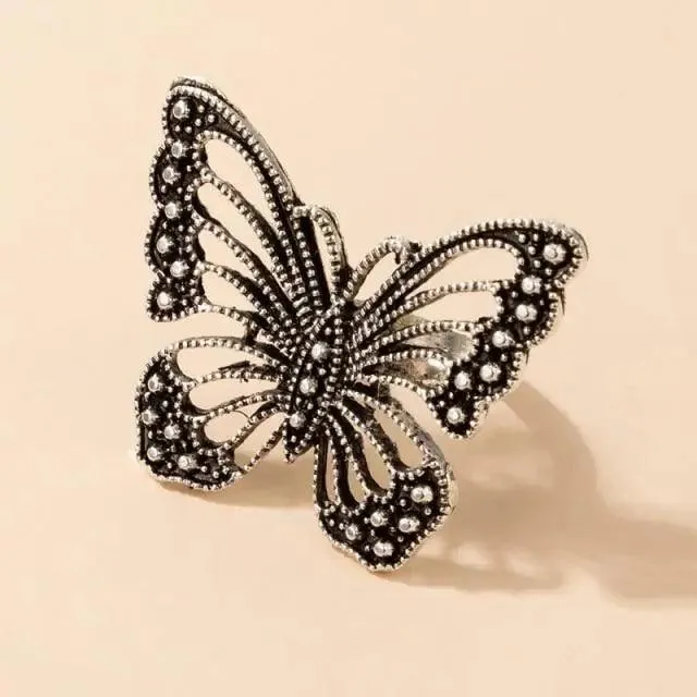Luxury Unique Antique Angel Wing Stainless Steel Beast Ring For Women And Girls - Trendy Jewelry For Women's Gifts