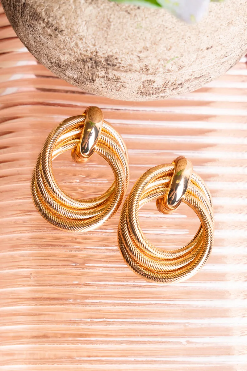 Make Things Happen Goldtone Earrings