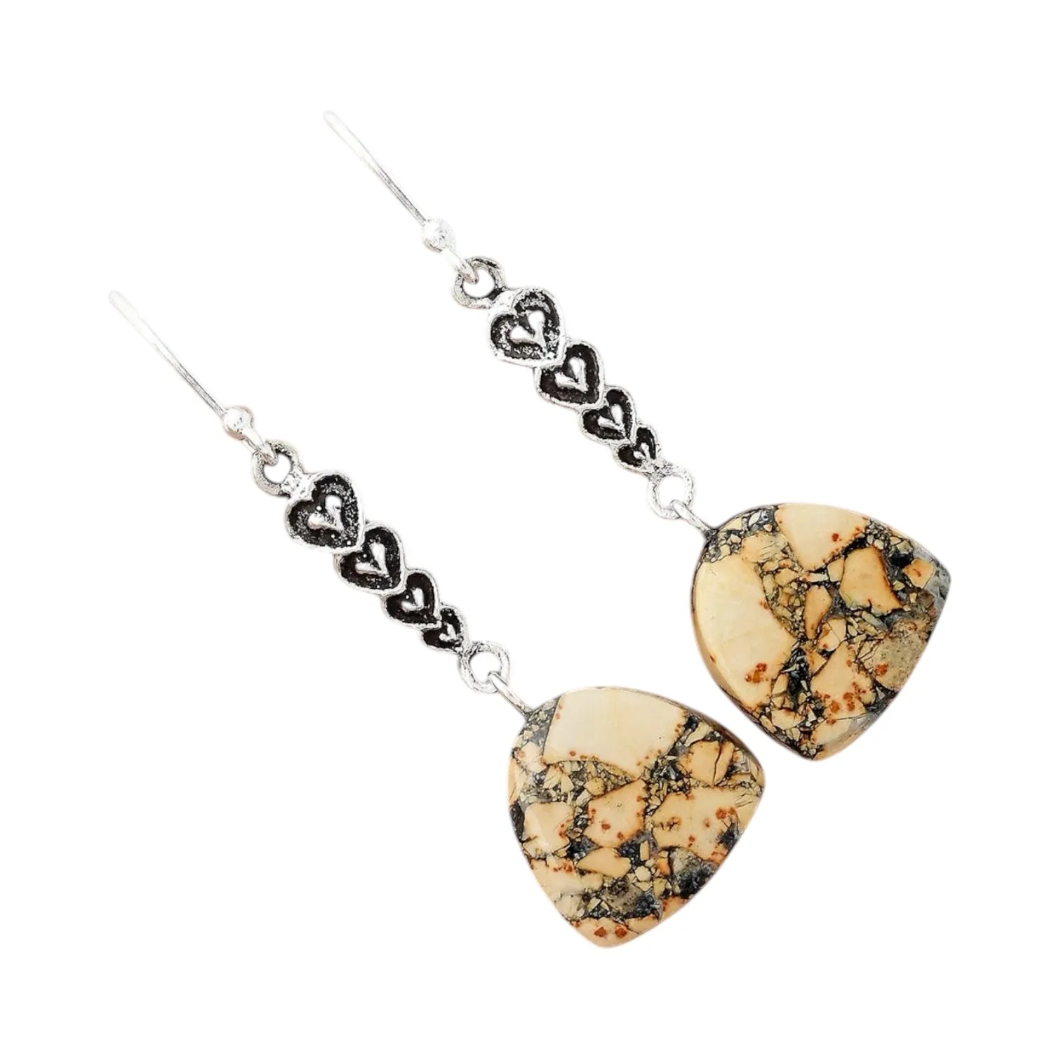 Maligano Jasper Solid 925 Sterling Silver Earrings