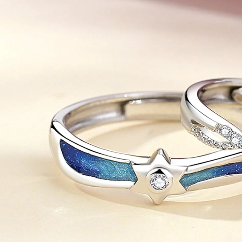Meeting Starlight Moonstone Matching Rings