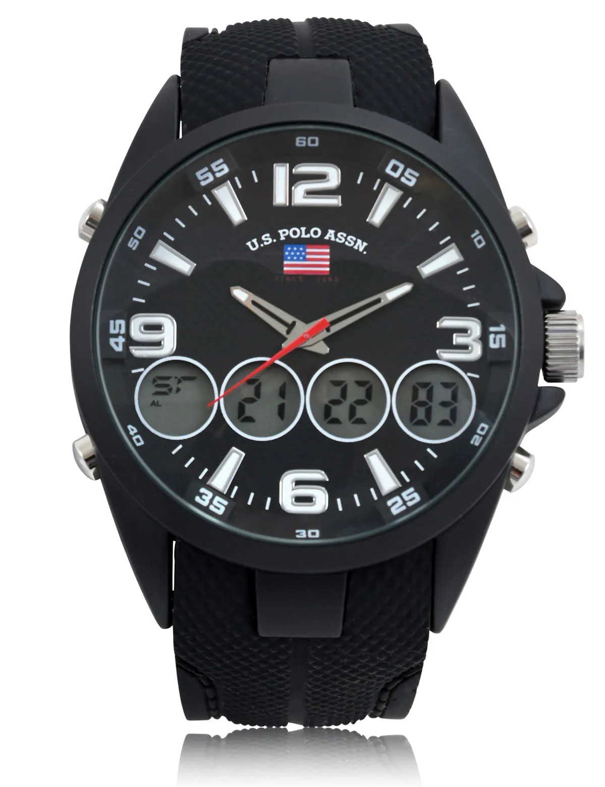 MEN'S BLACK STRAP ANA DIGI SPORTS WATCH
