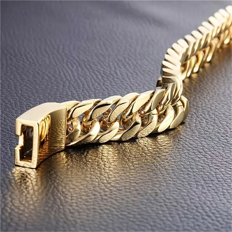 Men's Chunky Cuban Link Chain Bracelet Stylish Jewelry