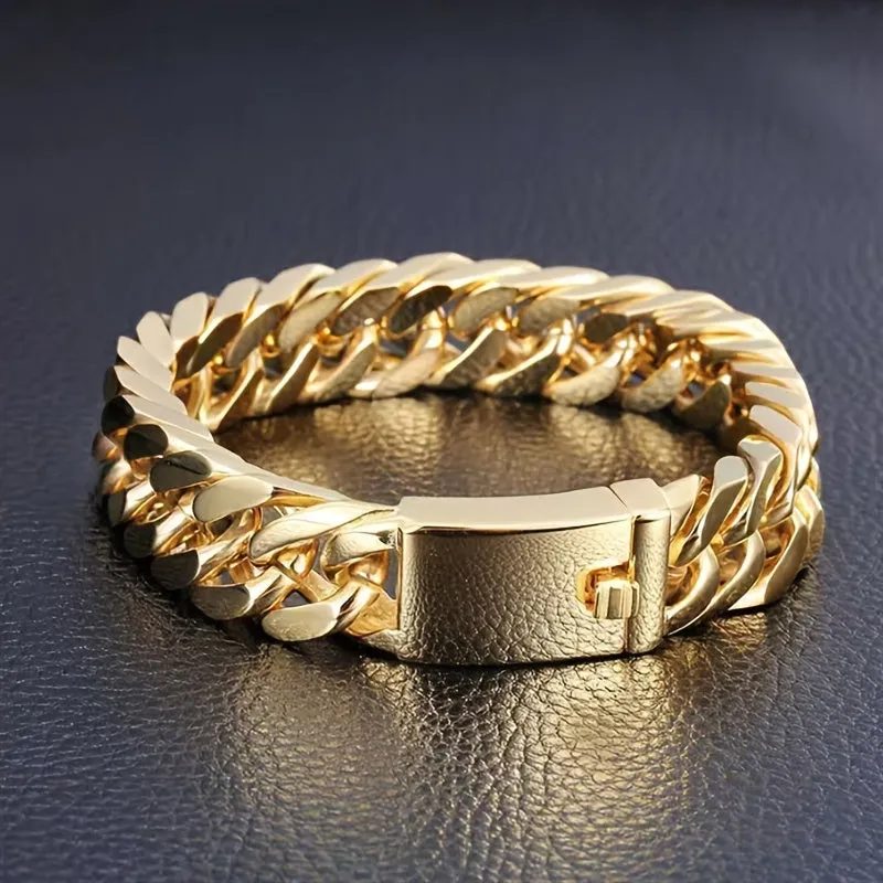 Men's Chunky Cuban Link Chain Bracelet Stylish Jewelry