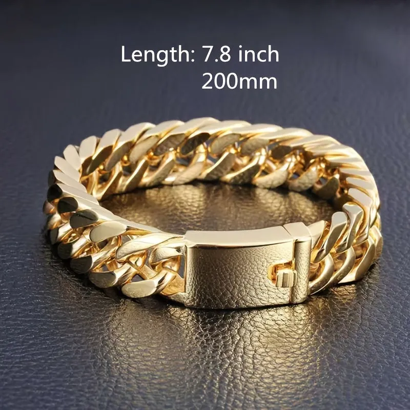 Men's Chunky Cuban Link Chain Bracelet Stylish Jewelry
