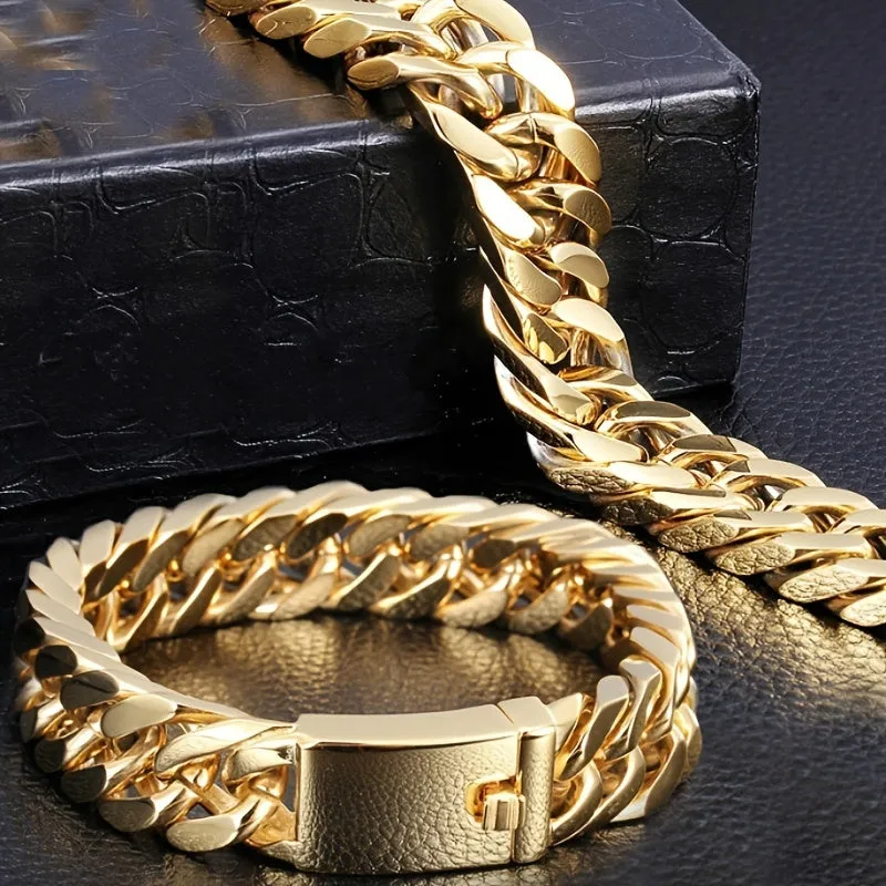 Men's Chunky Cuban Link Chain Bracelet Stylish Jewelry