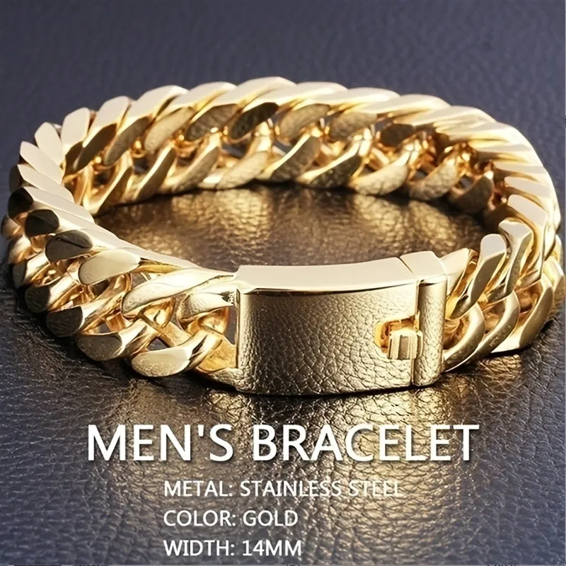 Men's Chunky Cuban Link Chain Bracelet Stylish Jewelry