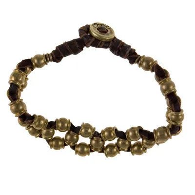 Mens Elastic Bracelet with Semi Precious Jasper Stones and Faceted Bead