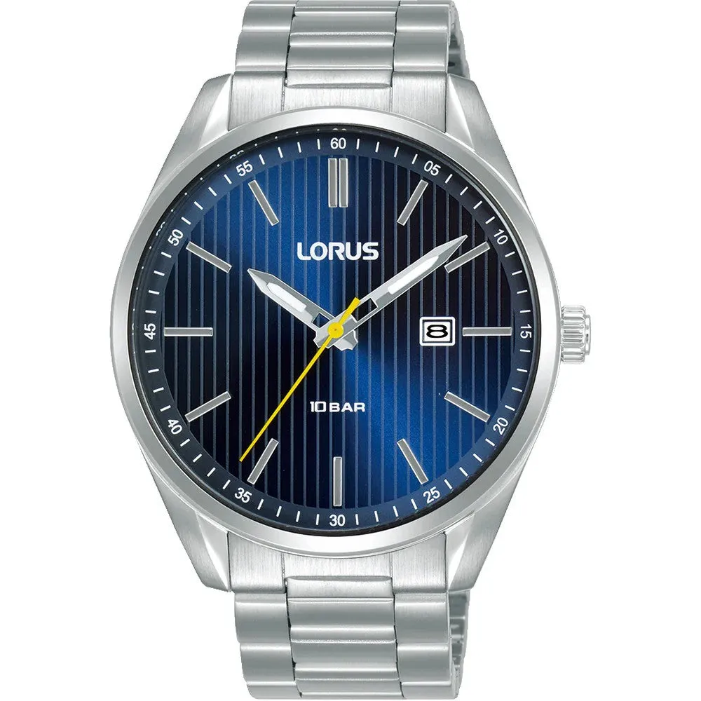 Mens Silver Stainless Steel Blue Face Sports RH915QX-9